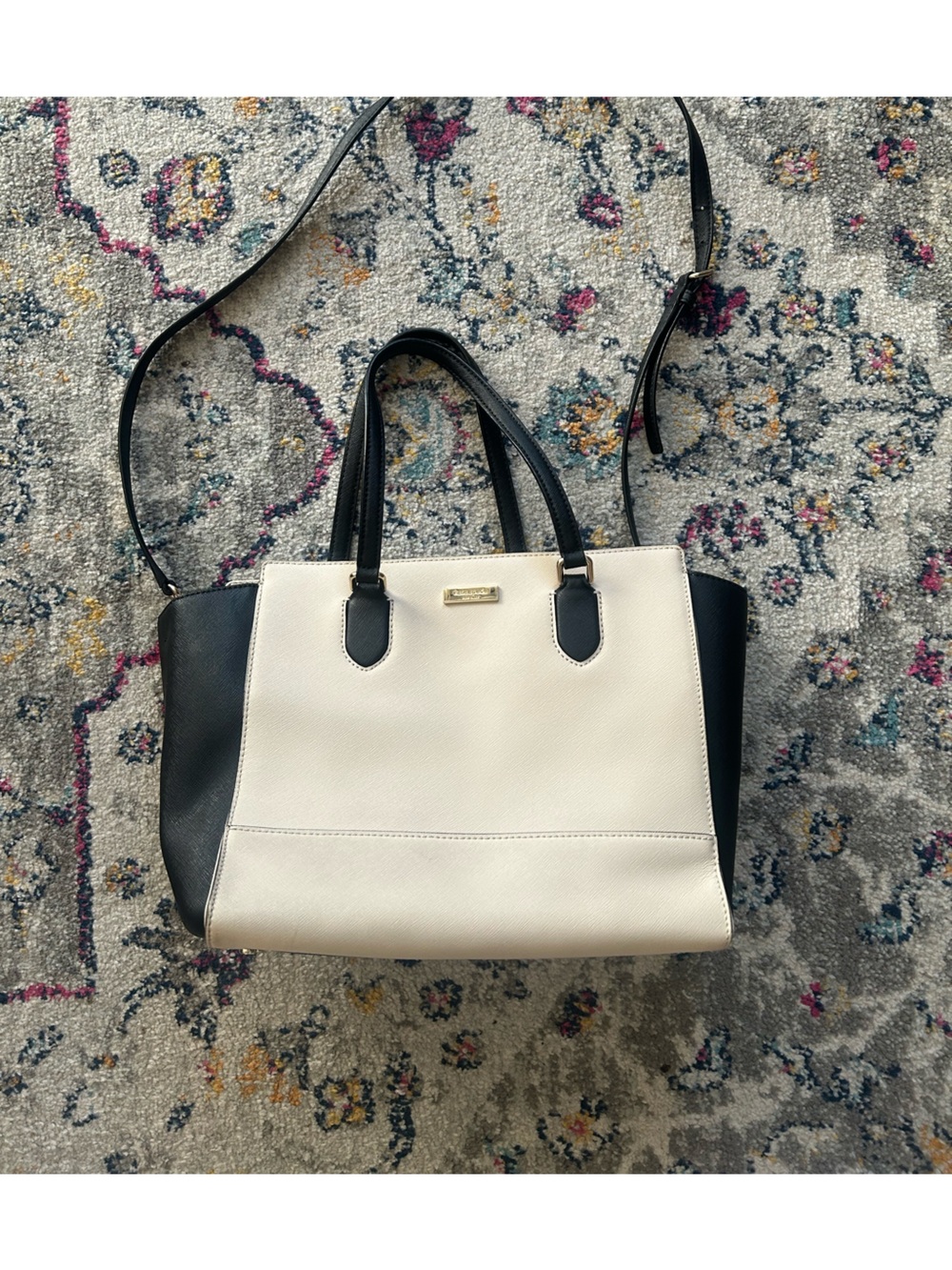 Kate Spade Handbag Laurel Way Hadlee Black and Cream